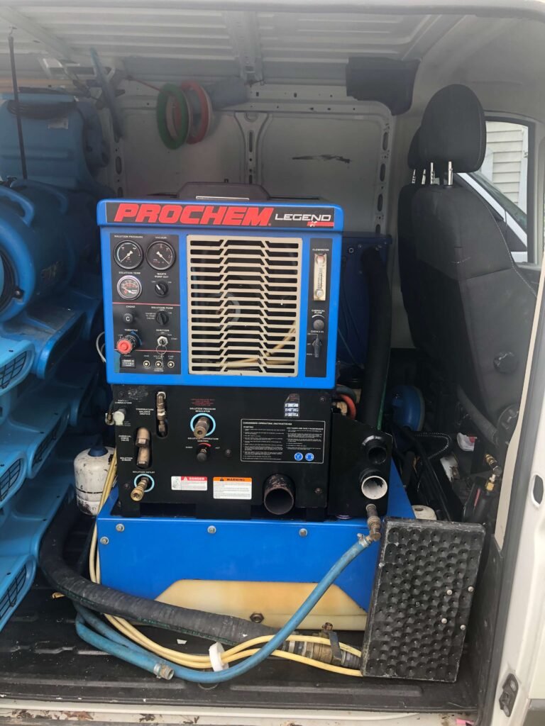 Prochem Legend GT carpet cleaning machine used by Tidewater Restoration & Cleaning for deep carpet cleaning in Virginia Beach homes.